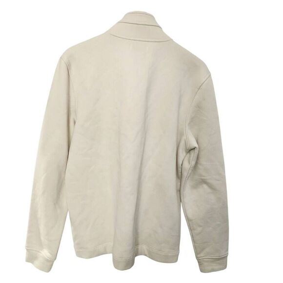 Nautica quarter snap sweatshirt cream navy embroidered logo Medium - Picture 3 of 9